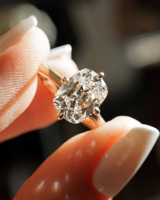 Oval Cut Solitaire Engagement Solitaire Prong Set Ring For Women