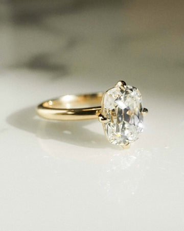 Oval Cut Solitaire Engagement Solitaire Prong Set Ring For Women