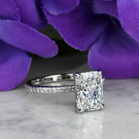 2.00 CT Radiant Cut Moissanite Engagement Ring