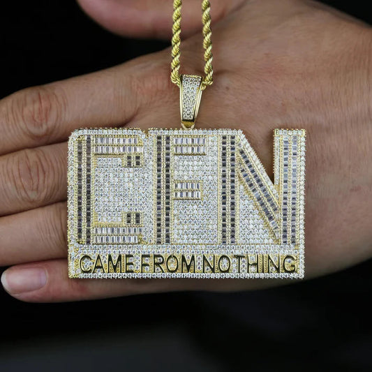 Golden Party Wear Hip hop ice out Diamond 14K yellow Gold Men Pendant by swandiamond