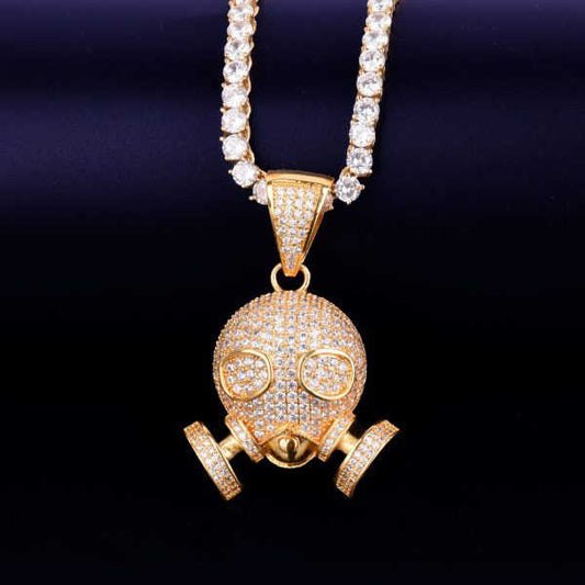 Skull Mask doom day style Pendant Necklace Hip Hop Iced Out  Moissanite Diamond Jewelry Custom