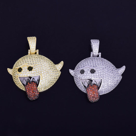 S925 Sterling Silver Moissanite Diamonds Iced Out Naughty Ghost Pendant Necklace