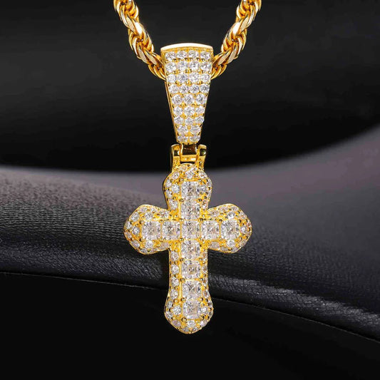 Custom Cross Moissanite Hip Hop Pendant for men by swandiamond