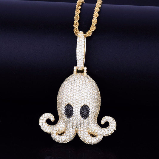 Custom Hip Hop Octopus Moissanite Diamond Pendant for Rappers