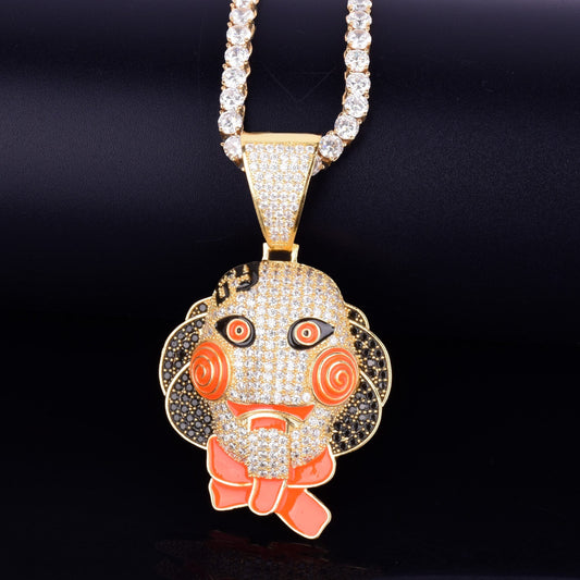 Hip Hop 925 Silver Iced Out Fashion Saw Action Figures with moissanite diamond