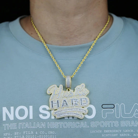 Custom Hip Hop Pendant D Color Moissanite Letter Logo lnitial Charm Pendants