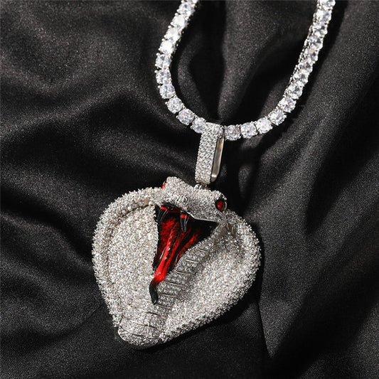 Latest Design Hip Hop Cobra Snake Pendant Bust Down With Moissanite diamond by swandiamond