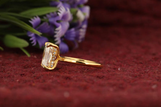 Elongated 2.50 CT Radiant Cut Moissanite Engagement Ring