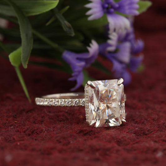 3.50Ct Radiant Cut Moissanite Engagement Ring