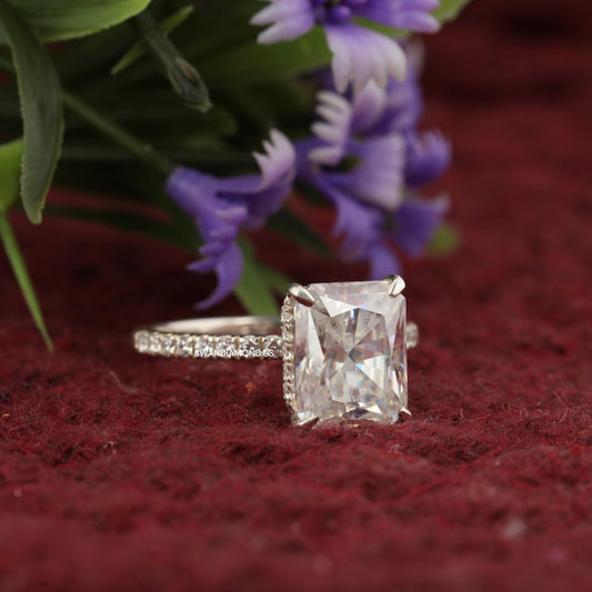 2.00 CT Radiant Cut Moissanite Engagement Ring