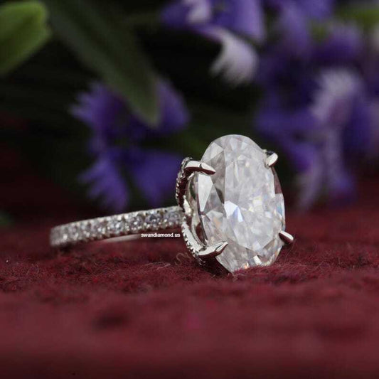 2.00CT Oval cut Moissanite Ring  Engagement Ring