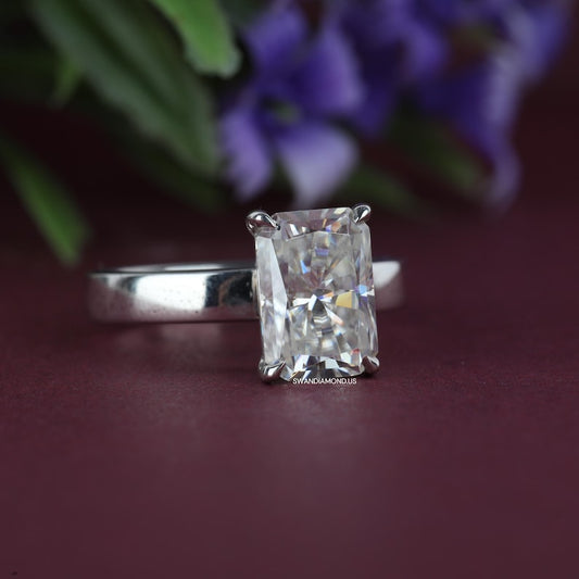 2.25 CT Radiant Cut Moissanite Engagement Ring
