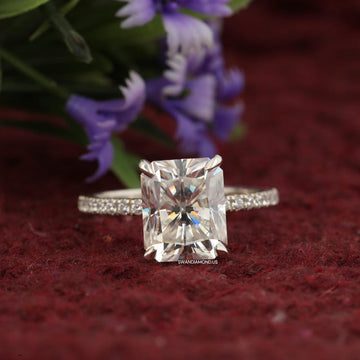 3.50Ct Radiant Cut Moissanite Engagement Ring