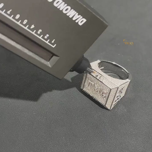 Custom TMG Hip Hop Ring Iced Out Diamond Silver Bling Block Style Statement Jewelry for Rappers Bosses and Streetwear Kings SwanDiamond