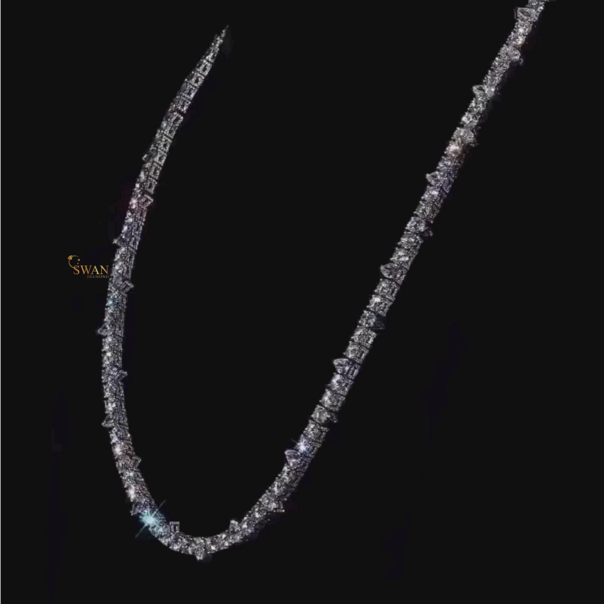 Unique Pear and Round Cut Diamond Tennis Bracelet in White Gold Elegant Luxury Jewelry Men for Women Anniversary Wedding Gift swandiamond