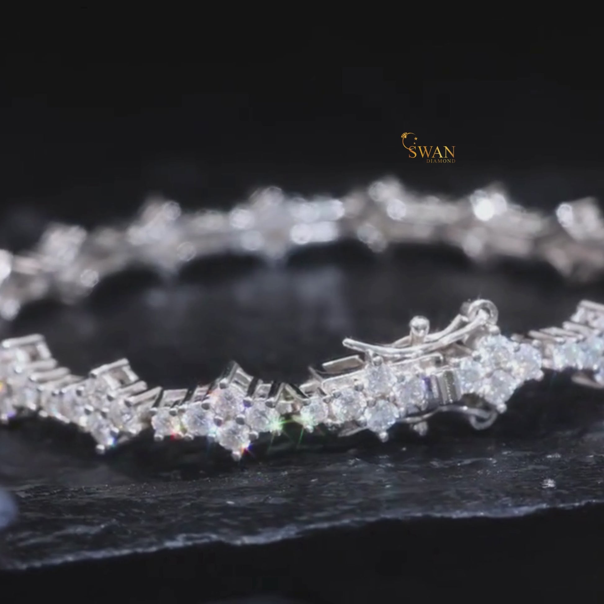 Elegant Star Shape Diamond Tennis Bracelet in White Gold Sparkling Natural Diamond Jewelry Luxury Timeless Gift for Her swandiamond