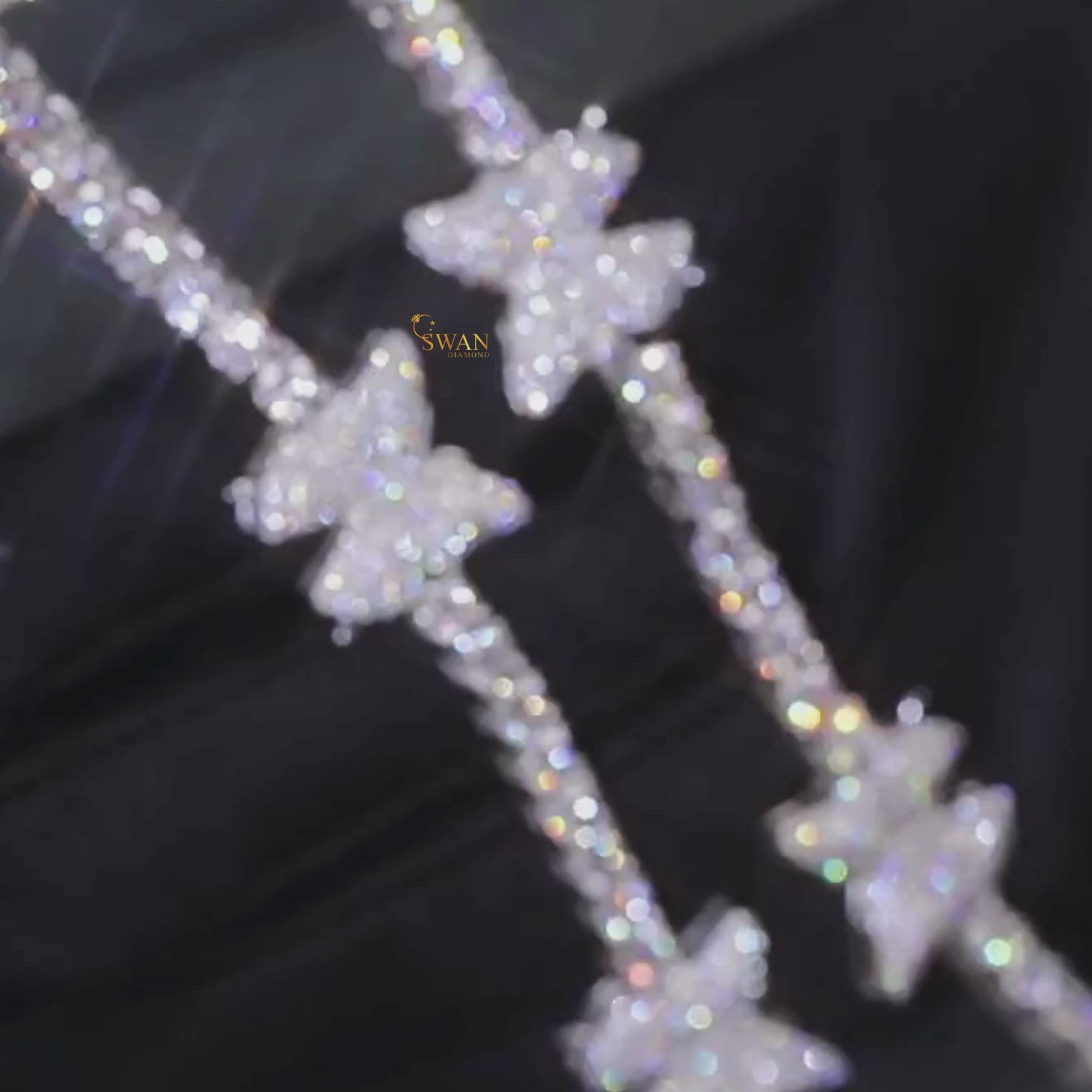 Luxury Butterfly Diamond Tennis Necklace in White Gold with Pave Butterfly Accents Elegant Men and Women swandiamond