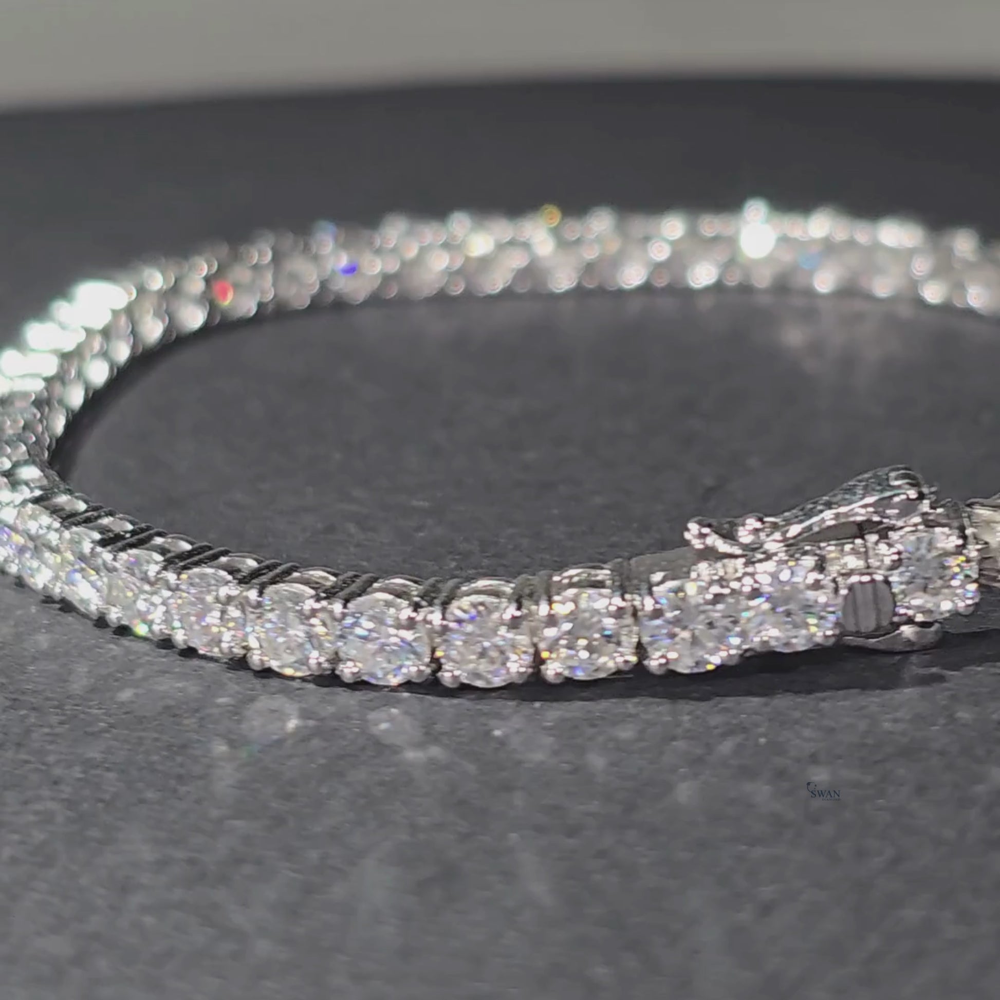 Classic Round Cut Diamond Tennis Bracelet in Silver with Sparkling Natural Stones Timeless Luxury Jewelry Gift for Him or Her swandiamond