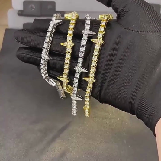 Gold Diamond Arrow Tennis Chain Necklace Natural Diamond Hip Hop Luxury Statement Jewelry for Men and Women swandiamond