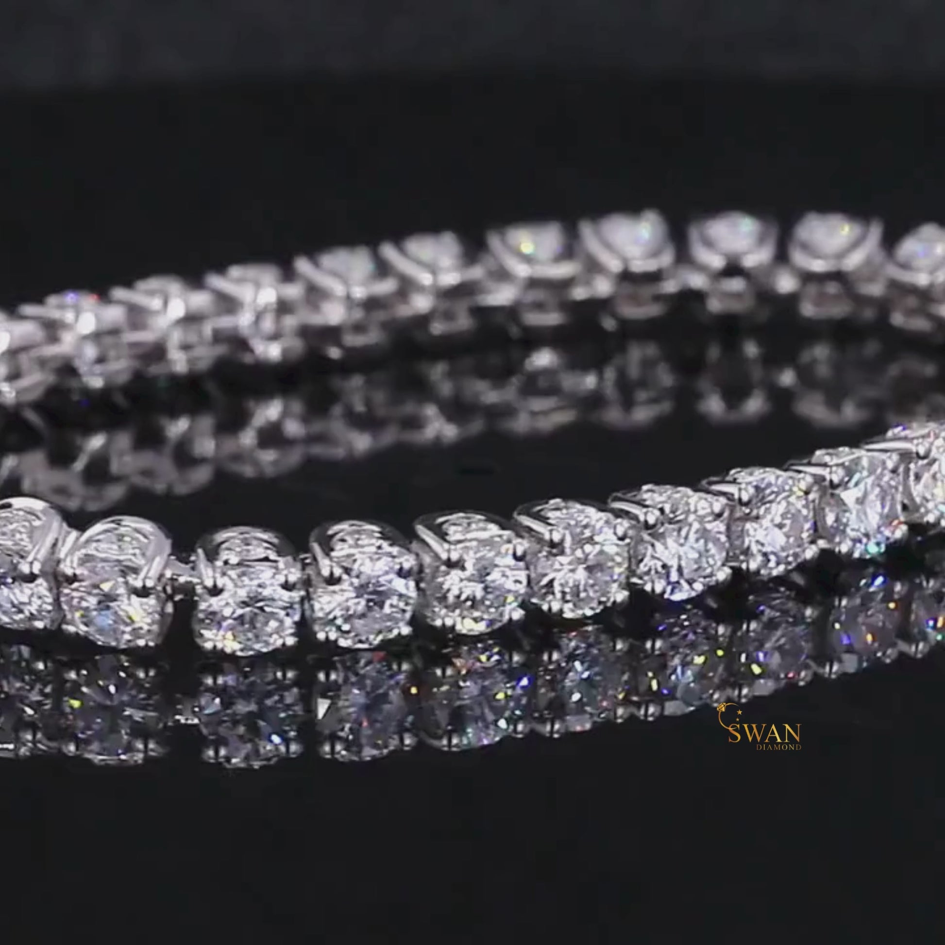 Timeless White Gold Diamond Tennis Bracelet with Brilliant Round Cut Natural Diamonds Luxury Sparkling Jewelry Elegant Gift for Her swandiamond