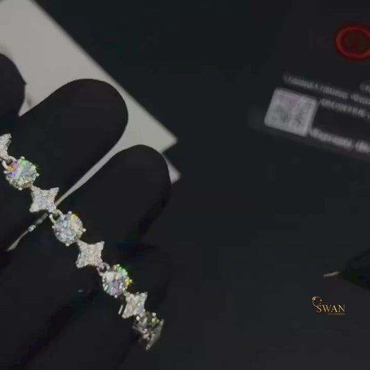 Brilliant Princess and Round Cut Diamond Tennis Bracelet in White Gold Sparkling Natural Diamond Jewelry Elegant Timeless Gift for Her swandiamond