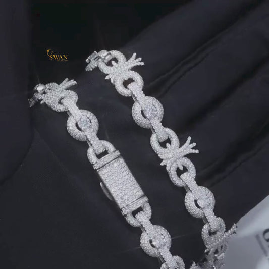 Iced Out Diamond Circle Bracelet Luxury Link Jewelry with Sparkling Pave Natural Diamonds for Men and Women swandiamond