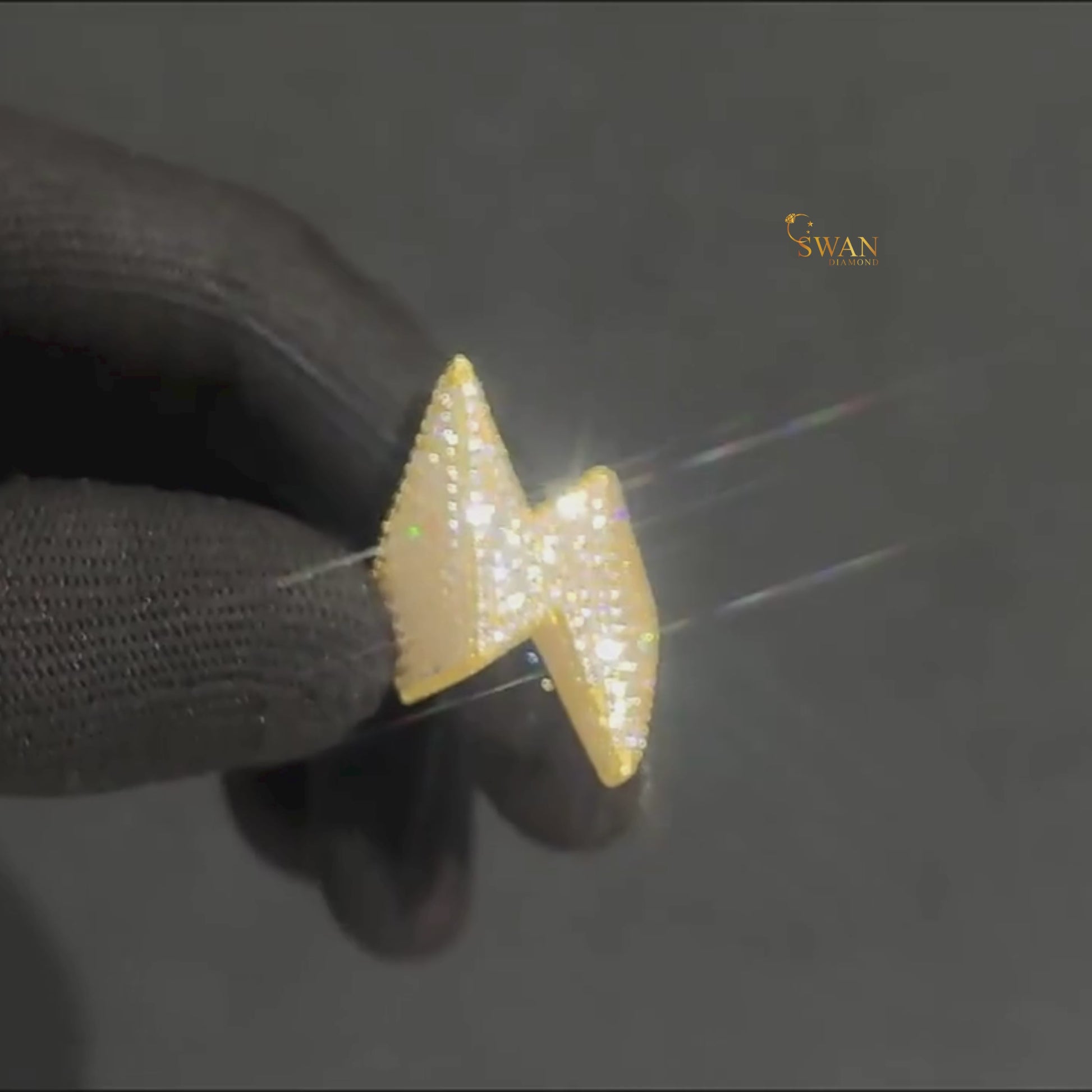Arrow Hip Hop Ring Iced Out Gold and Diamond Bling Statement Jewelry for Rappers Streetwear Icons and Trendsetters SwanDiamond