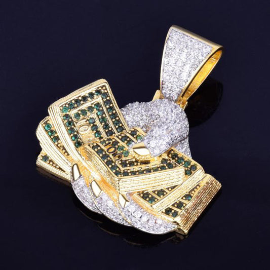 Latest Design Hand with Money Dollar In Moissanite Pendants For Necklace Unisex